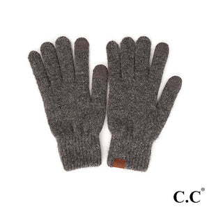 C.C. Heather Knit Plain Smart Touch Gloves