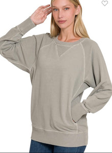 Zenana Sleet French Terry Pullover