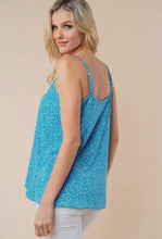 Load image into Gallery viewer, White Birch Turquoise Print Cami Tank
