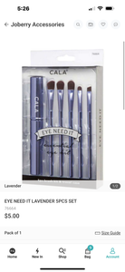 Eye Need It Lavender 5PCS Makeup Brush Set