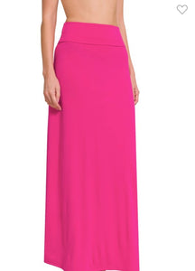 Hot Pink Zenana Maxi Skirt