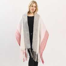 Load image into Gallery viewer, Fuzzy Knit Stripe Scarf with Tassel
