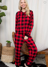 Load image into Gallery viewer, E Luna Red/Black Plaid Jogging Set
