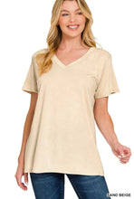 Load image into Gallery viewer, Zenana Washed Short Sleeve V-neck Top
