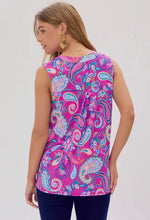 Load image into Gallery viewer, Dear Scarlett Pink Paisley Wrinkle Free Tank
