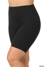 Load image into Gallery viewer, Zenana Black Brushed Wide Waistband Biker Shorts
