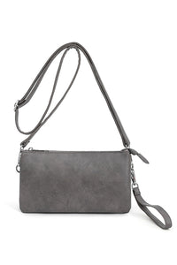 Zenana Grey Vegan Leather 3 in 1 Crossbody