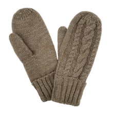 Load image into Gallery viewer, Cable Knit Sherpa Lined Mittens
