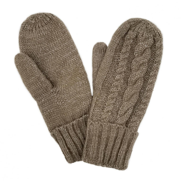 Cable Knit Sherpa Lined Mittens