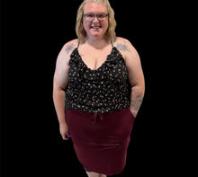Load image into Gallery viewer, Zenana Dk Burgundy Tulip Hem Skirt with Side Pockets
