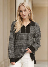 Load image into Gallery viewer, Heimish Black Boucle Zip Up Top
