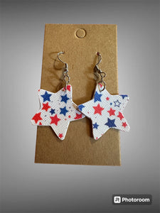 Handmade Star Shaped Americana Earrings