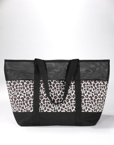 Leopard Print Mesh Bag