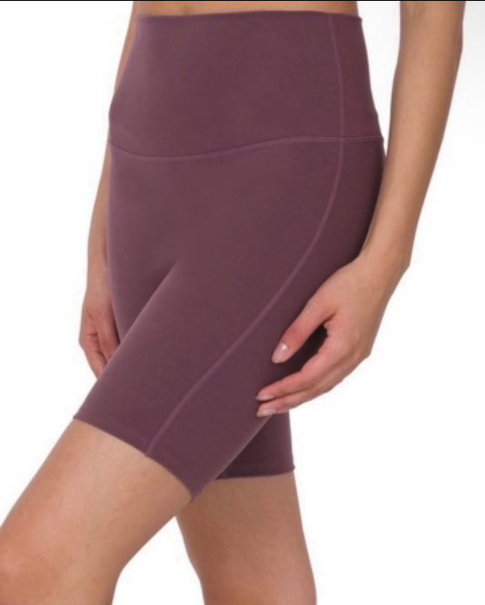 Eggplant Athletic Biker Shorts