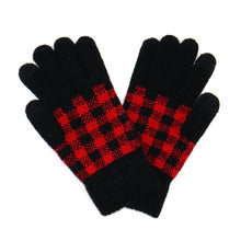 Load image into Gallery viewer, Knit Plaid Gloves
