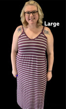 Load image into Gallery viewer, Stripe Maxi Dress with Pockets and Adjustable Straps
