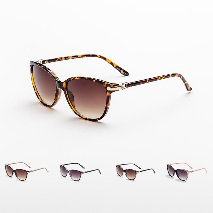 Modern Womens Sunglasses With Gold Metal Frame Detail m