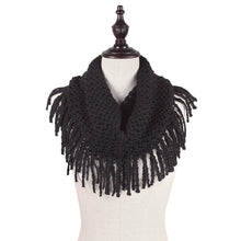 Load image into Gallery viewer, Tube Knit Scarf with Fringe Tassels
