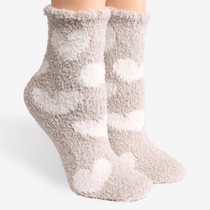 Comfy Luxe Fuzzy Knit Heart Socks