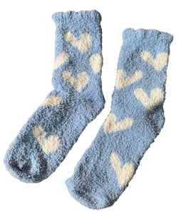 Comfy Luxe Fuzzy Knit Heart Socks