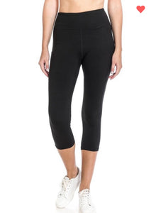 Solid Black Capri with Pockets