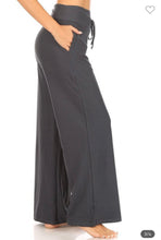 Load image into Gallery viewer, Charcoal Wide Leg Lounge Pants
