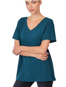 Teal Boyfriend V-Neck Tee