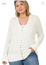 Load image into Gallery viewer, Ribbed Snap Sweater Cardigan
