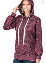 Load image into Gallery viewer, Dk Burgundy Mineral Wash Hoodie
