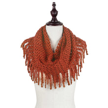 Load image into Gallery viewer, Tube Knit Scarf with Fringe Tassels
