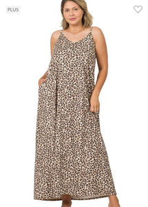 Brown Leopard Zenana Maxi Dress