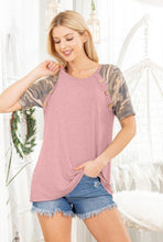 Load image into Gallery viewer, Dusty Pink with Camo Sleeves and Button Detail
