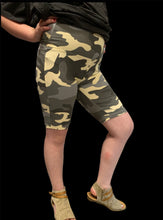 Load image into Gallery viewer, Brushed Camouflage Wide Waistband Bike Shorts
