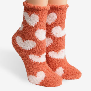 Comfy Luxe Fuzzy Knit Heart Socks