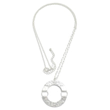 Load image into Gallery viewer, Chain Link Necklace WIth Hammered Circular Pendant
