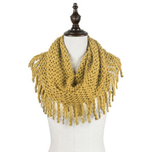 Load image into Gallery viewer, Tube Knit Scarf with Fringe Tassels
