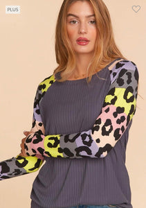 Rainbow Leopard Long Sleeve Top