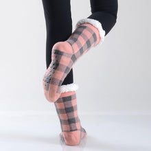 Load image into Gallery viewer, Buffalo Plaid Knit Sherpa Socks
