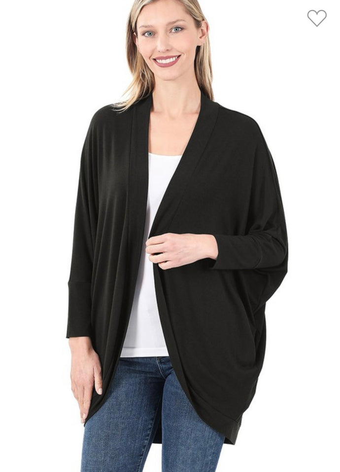 Black Cocoon Wrap Cardigan