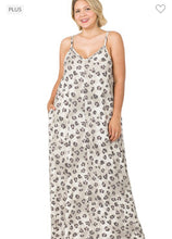 Load image into Gallery viewer, Grey Leopard V-neck Maxi Dress
