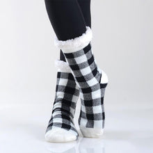 Load image into Gallery viewer, Buffalo Plaid Knit Sherpa Socks
