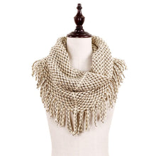 Load image into Gallery viewer, Tube Knit Scarf with Fringe Tassels
