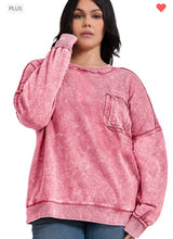 Load image into Gallery viewer, Ash Pink Acid Wash Pullover
