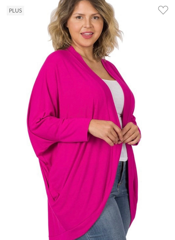 Magenta Cocoon Wrap Cardigan