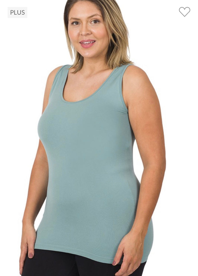 Blue Grey Seamless Tank