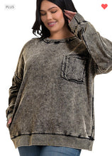 Load image into Gallery viewer, Ash Black Acid Wash Pullover
