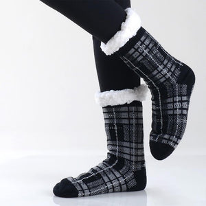 Plaid Print Sherpa Socks