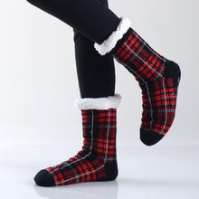 Load image into Gallery viewer, Plaid Print Sherpa Socks
