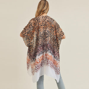 Lightweight Gradient Leopard Print Kimono