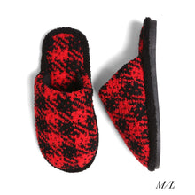 Load image into Gallery viewer, Comfy Luxe Plaid Slide On Slippers
